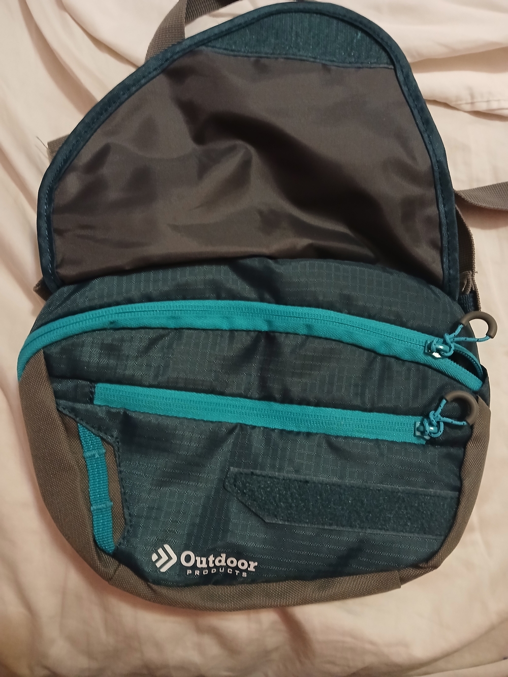 Outdoor Products Teal Gray Travel Crossbody Bag